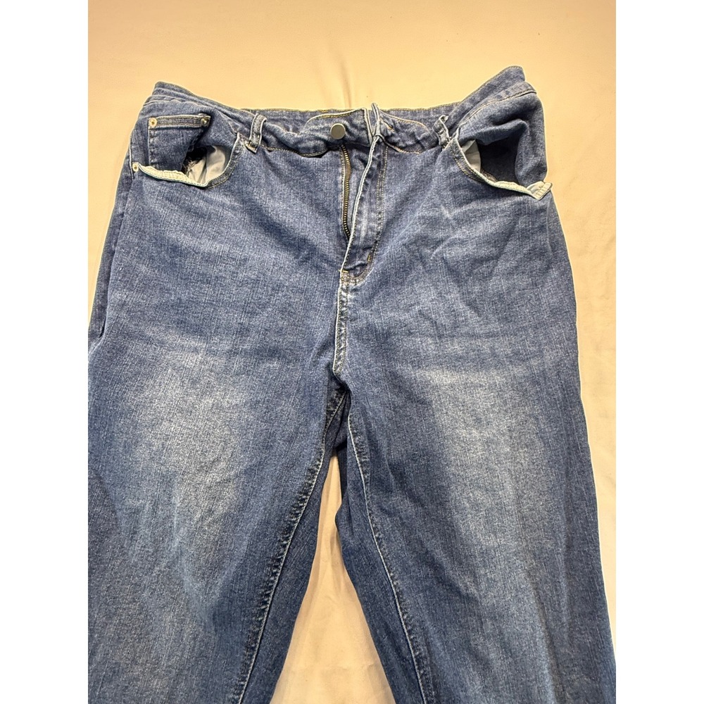 SHEIN Curve Womens Plus Size 3XL Blue Denim Jeans High Waist Straight Leg Pants